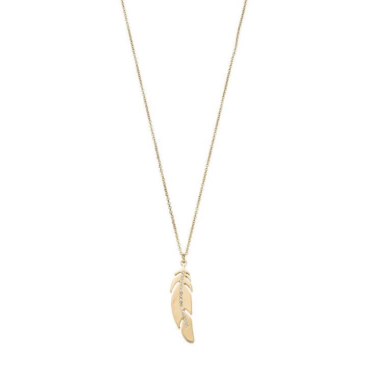 Lc Lauren Conrad Gold Tone Feather Pendant Long Necklace, Women's