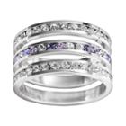 Traditions Sterling Silver Swarovski Crystal Eternity Ring Set, Women's, Size: 10, Multicolor