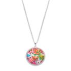Shopkins Kid's Silver Plated Circle Pendant Necklace, Girl's, Multicolor