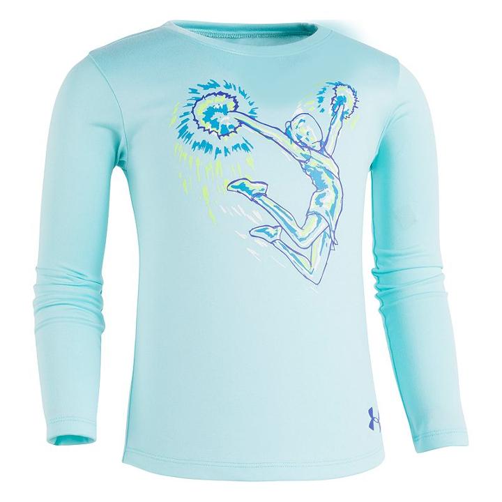 Girls 4-6x Under Armour Cheerleader Long-sleeved Tee, Size: 5, Light Blue