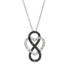 1/4 Carat T.w. Black & Diamond Sterling Silver Heart & Infinity Pendant Necklace, Women's, Size: 18