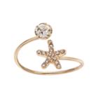 Lc Lauren Conrad Starfish & Simulated Crystal Bypass Ring, Women's, Size: 7, White