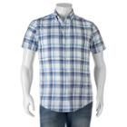 Big & Tall Sonoma Goods For Life&trade; Flexwear Modern-fit Plaid Button-down Shirt, Men's, Size: 2xb, White