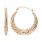 Forever 14k Textured Hoop Earrings, Women's, Gold