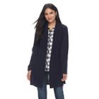 Petite Napa Valley Textured Open-front Cardigan, Women's, Size: Xl Petite, Blue (navy)