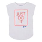 Nike Girls 4-6x Just Do It Graphic Tee, Size: 4, White