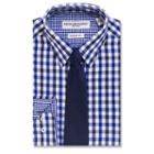 Men's Nick Graham Everywhere Modern-fit Dress Shirt And Tie Boxed Set, Size: L-34/35, Blue