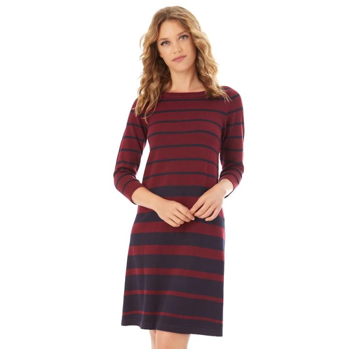 Women's Apt. 9&reg; Stripe Swing Sweater Dress, Size: Xl, Bordeaux Stripe