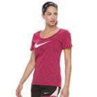 Women's Nike Swoosh Short Sleeve Graphic Tee, Size: Small, Brt Red