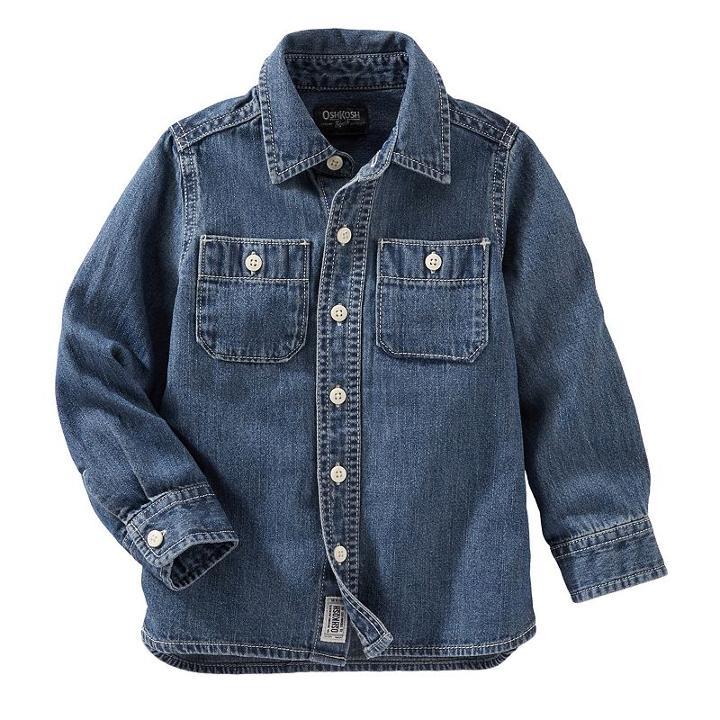 Boys 4-8 Oshkosh B'gosh&reg; Woven Denim Button-down Shirt, Boy's, Size: 5, Blue Other