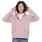 Juniors' Sebby Vintage Fleece Hooded Jacket, Teens, Size: Large, Pink