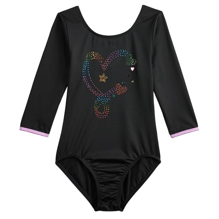 Girls 4-14 Jojo Siwa Heart Dance Leotard By Danskin, Size: Small, Black