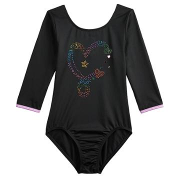 Girls 4-14 Jojo Siwa Heart Dance Leotard By Danskin, Size: Small, Black