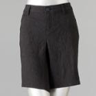 Petite Simply Vera Vera Wang Floral Jacquard Bermuda Shorts, Women's, Size: 16 Petite, Black