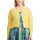 Plus Size Chaps Crop Cardigan, Women's, Size: 3xl, Yellow