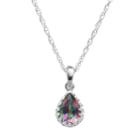 Tiara Sterling Silver Rainbow Quartz Teardrop Pendant, Women's, Size: 18, Multicolor