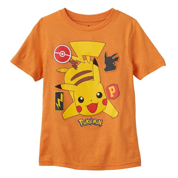 Boys 4-7 Pokmon Patch Pikachu Graphic Tee, Boy's, Size: 4, Drk Orange