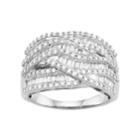 10k White Gold 1 1/4 Carat T.w. Diamond Wave Ring, Women's, Size: 8