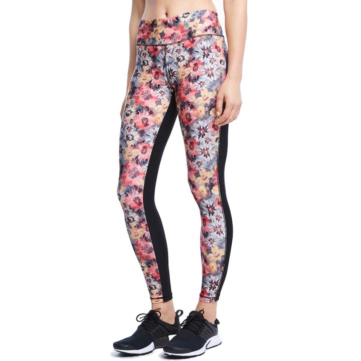 Women's Danskin Floral Ankle Leggings, Size: Large, Black