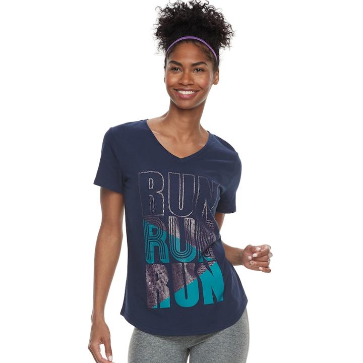 Women's Petite Tek Gear&reg; Core Short Sleeve Tee, Size: Xl Petite, Dark Blue