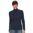 Women's Croft & Barrow&reg; Long Sleeve Turtleneck Top, Size: Medium, Blue