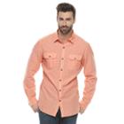 Men's Marc Anthony Slim-fit Linen-blend Textured Button-down Shirt, Size: Xl, Lt Orange