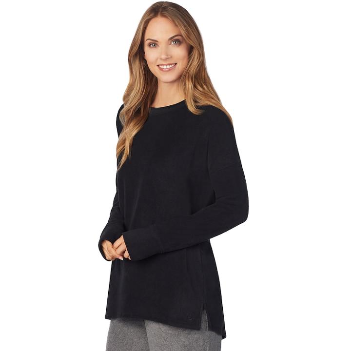 Plus Size Cuddl Duds Stretch Fleece Pullover, Women's, Size: 1xl, Black