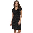 Women's Apt. 9&reg; A-line Wrap Dress, Size: Medium, Black