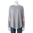 Juniors' About A Girl Monday Blues Football Graphic Tee, Size: Small, Light Grey