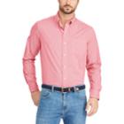 Big & Tall Chaps Classic-fit Plaid Stretch Poplin Button-down Shirt, Men's, Size: L Tall, Pink