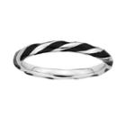 Stacks And Stones Sterling Silver Black Enamel Twist Stack Ring, Women's, Size: 7, Grey