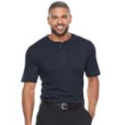Men's Croft & Barrow&reg; Classic-fit Easy-care Interlock Henley, Size: Small, Blue