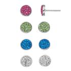 Crystal Disc Stud Earring Set, Women's, Multicolor