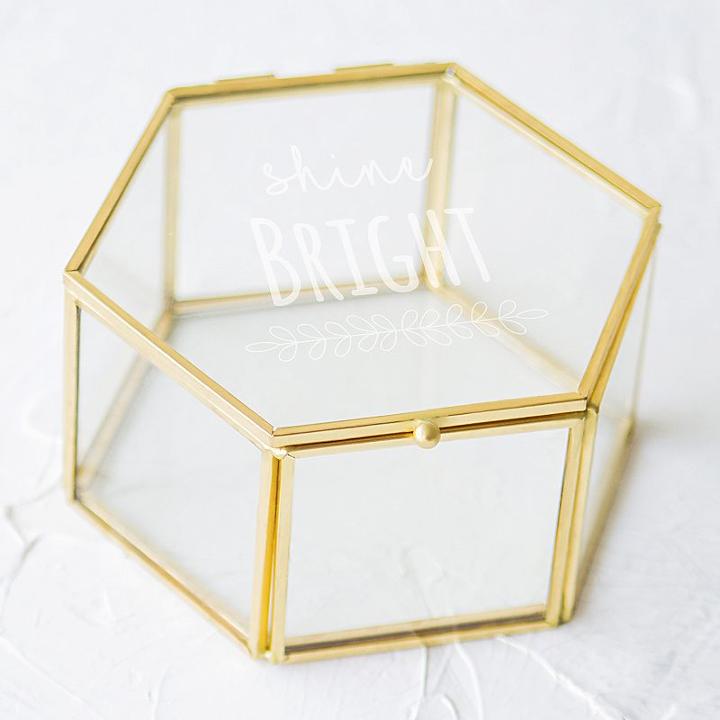 Cathy's Concepts Shine Bright Keepsake Box Table Decor, Yellow