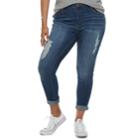 Juniors' Plus Size Mudd&reg; Mid-rise Ankle Jeggings, Teens, Size: 20 W, Dark Blue