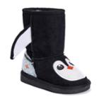 Muk Luks Echo Penguin Toddler's Plush Boots, Kids Unisex, Size: 8 T, Black