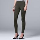 Women's Simply Vera Vera Wang Pull-on Ponte Skinny Pants, Size: Xl, Dark Green