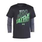 Boys 4-7 Under Armour Too Much Talent Mock Layer Tee, Size: 4, Black