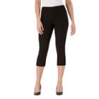 Women's Haggar Flatten It Pull-on Capris, Size: 10, Black
