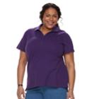 Plus Size Croft & Barrow&reg; Johnny Collar Polo, Women's, Size: 3xl, Drk Purple