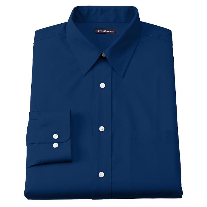 Men's Croft & Barrow&reg; Classic-fit Easy Care Point-collar Dress Shirt, Size: 17 36/37, Blue