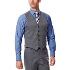 Men's Haggar&reg; Straight-fit Gabardine Heather Dark Gray Suit Vest, Size: 40, Dark Grey
