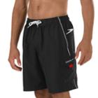 Big & Tall Speedo Marina Brushed Microfiber Volley Swim Shorts - Extended Size, Men's, Size: 4xl, Black White