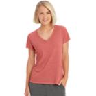 Women's Champion Authentic Burnout Short Sleeve Tee, Size: Medium, Dark Red