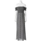 Juniors' Trixxi Smocked Off The Shoulder Maxi Dress, Girl's, Size: Medium, Black