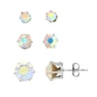 Simulated Crystal Stud Earring Set, Women's, Silver