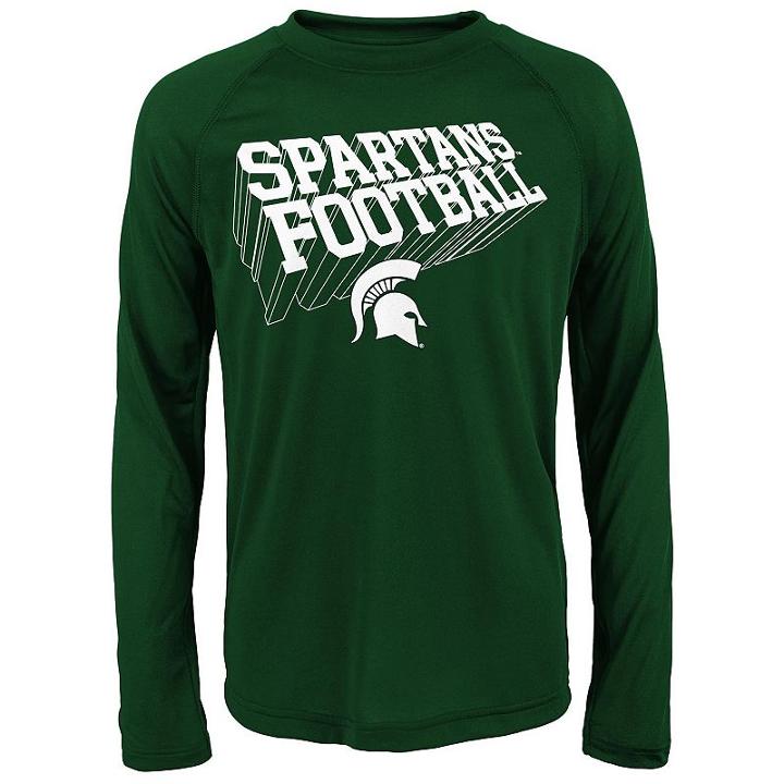 Boys 8-20 Michigan State Spartans Dimensional Long-sleeve Performance Tee, Boy's, Size: Xl(18/20), Green Oth