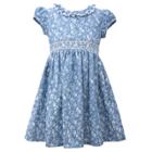 Girls 4-6x Bonnie Jean All-over Ditsy Print Denim Dress, Size: 5, Blue