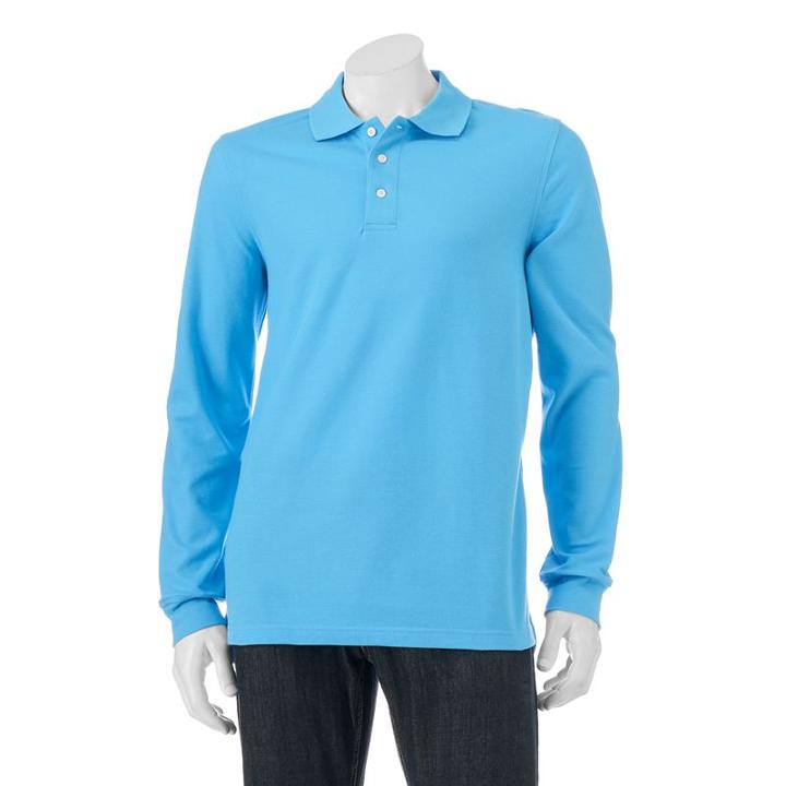 Men's Croft & Barrow&reg; Classic-fit Pique Performance Polo, Size: Large, Blue (navy)