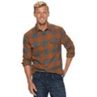 Men's Sonoma Goods For Life&trade; Slim-fit Flannel Button-down Shirt, Size: Small, Med Brown